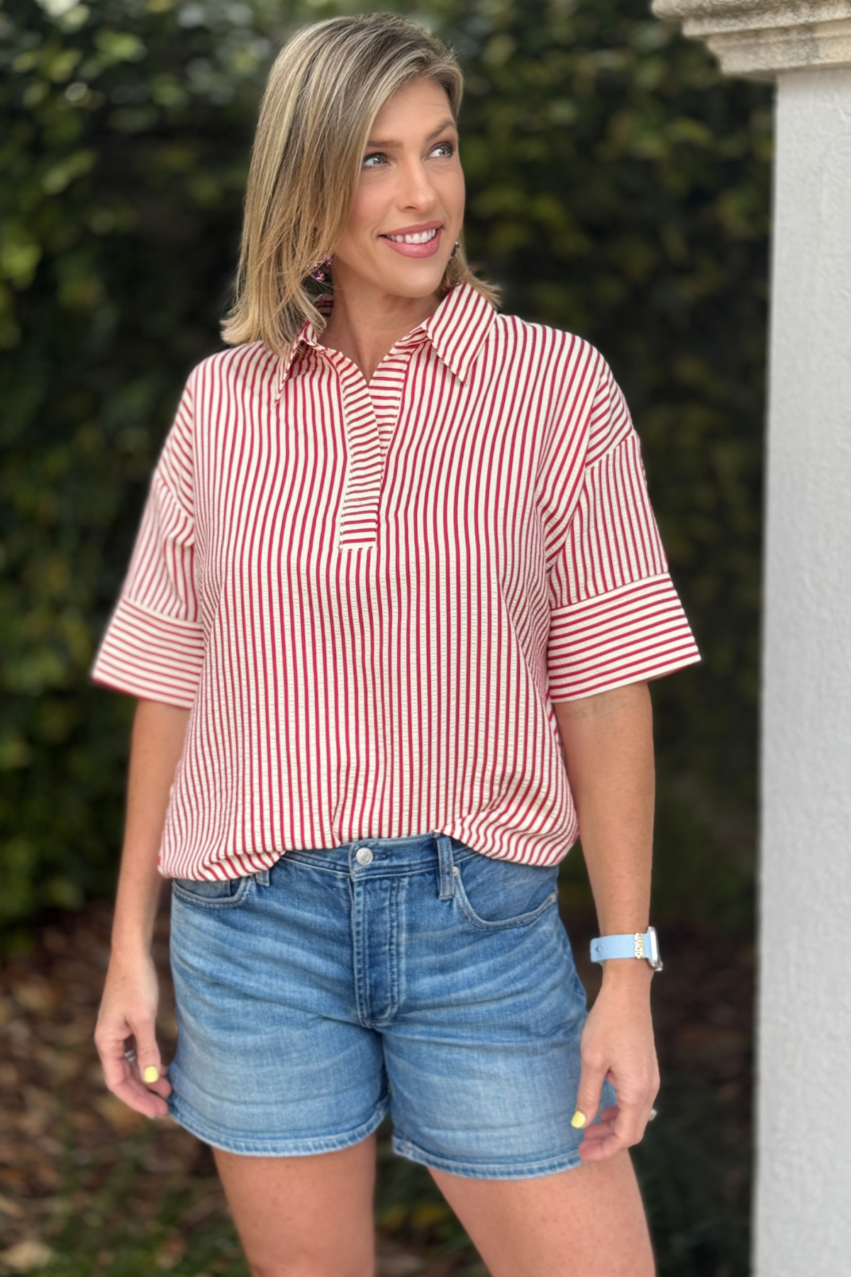 oversized striped top women boutique