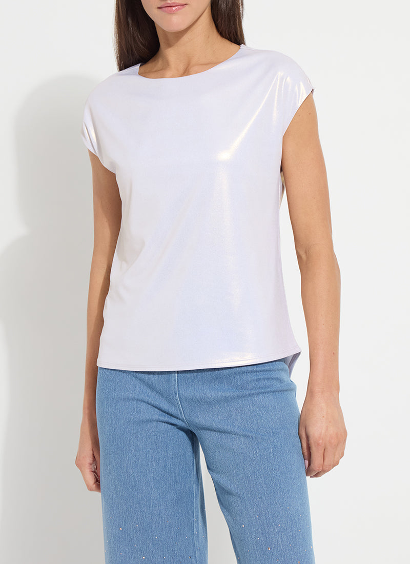 Lysse Golden Hour Metallic Jersey Top