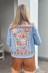 Aztec Floral Embroidered Denim Jacket