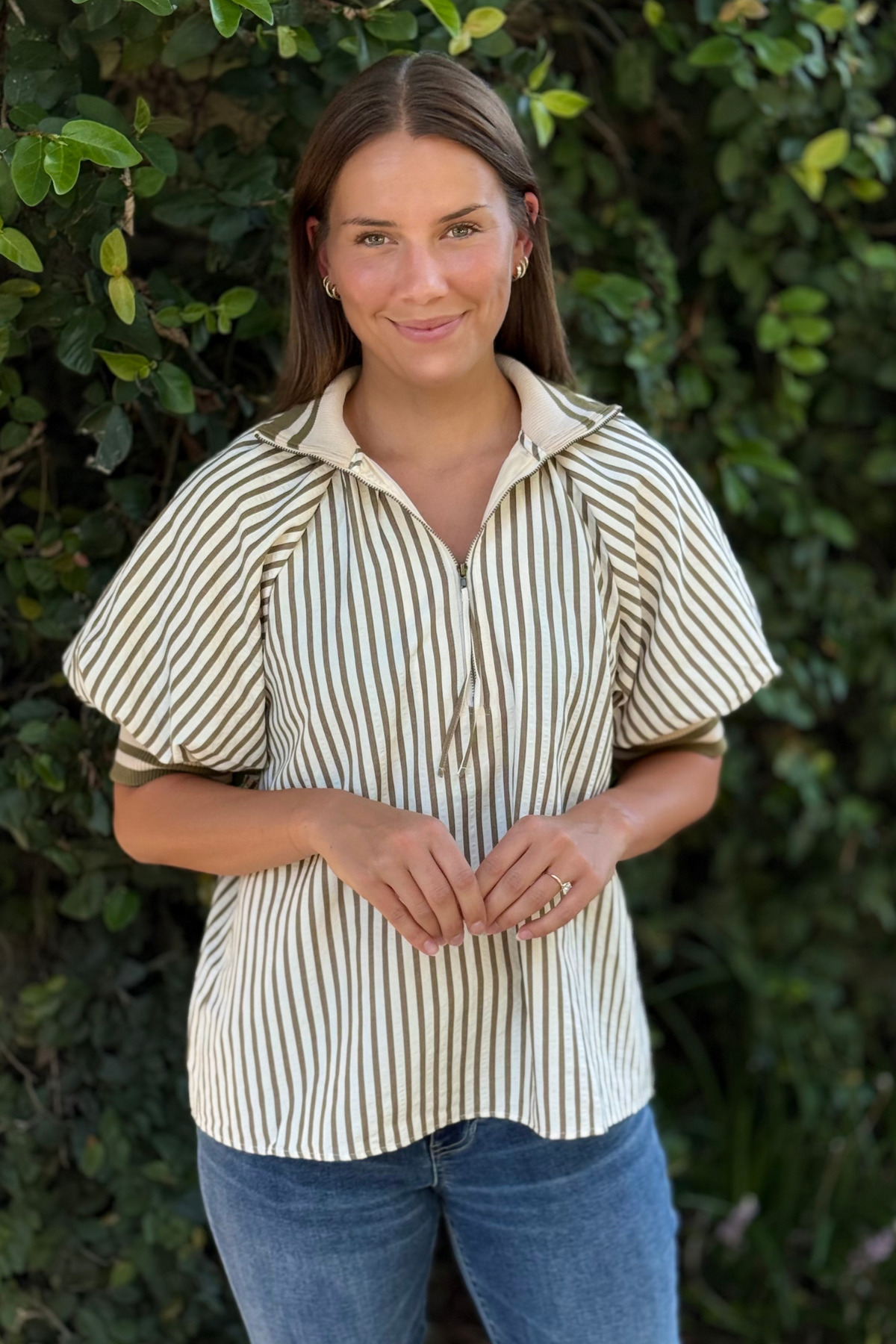 Golden Grove Half-Zip Top in Olive