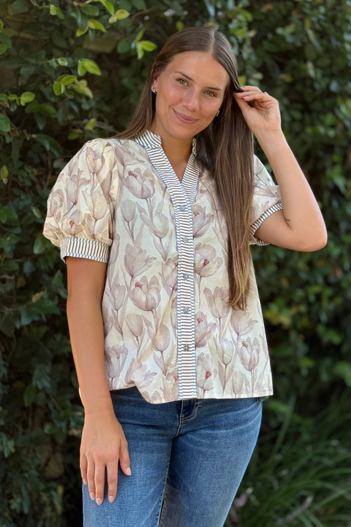 Cider Blossom Blouse in Ecru