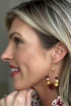 Sarahfide: Game Day Medium Round Earrings-Garnet and Gold