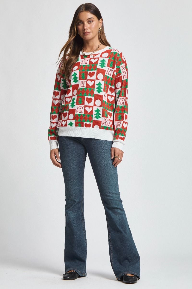 TPN The Joyful Christmas Patchwork Sweater