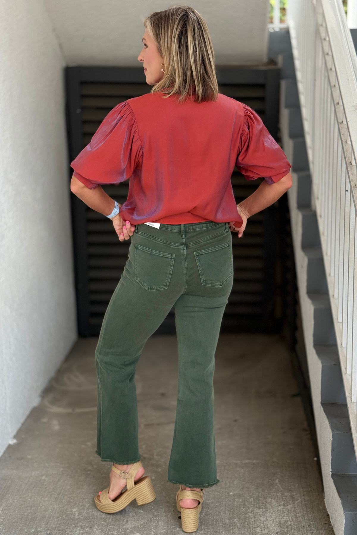 Raw hem boutique jeans.