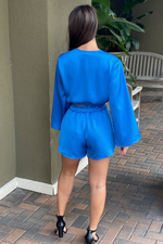 Rori Diva Blue Fit And Flare Shorts